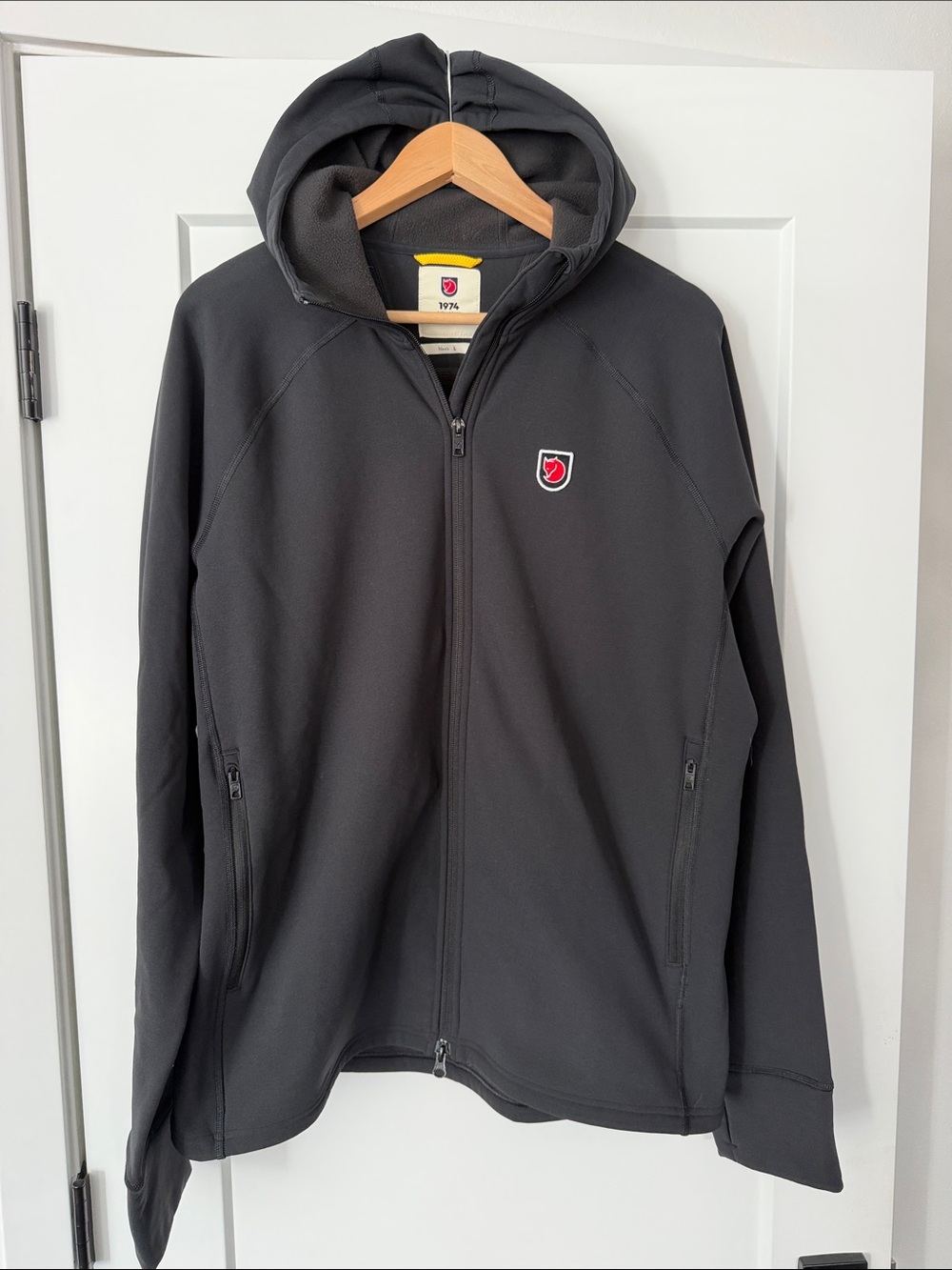 Fjallraven Men's Black Hooded Softshell Jacket with Logo